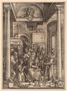 A Veneração de Maria, folha 20 da série «A Vida de Maria» de Albrecht Dürer