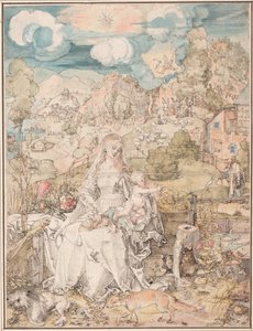 Maria entre uma multidão de animais, ca 1503 de Albrecht Dürer