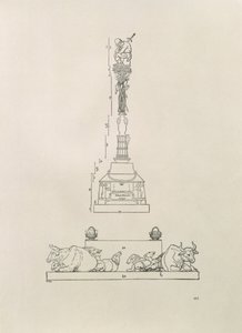 Monumento comemorativo da vitória sobre os camponeses, do &39;Manual de Medição&39;, pub. 1525 de Albrecht Dürer
