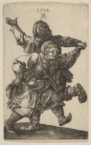 Dança de casal de camponeses, 1514. de Albrecht Dürer