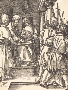 Pilatos lavando as mãos, provavelmente c. 15091510. de Albrecht Dürer