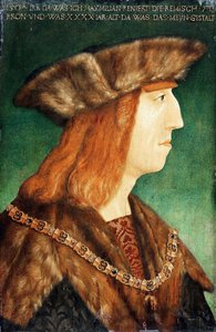 Retrato do Imperador Maximiliano I 1459-1519, depois de 1504 de Albrecht Dürer