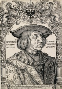 Retrato do imperador Maximiliano I, c1519 de Albrecht Dürer