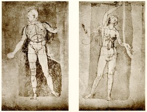 Estudo da proporção em Adão e Eva de Albrecht Dürer