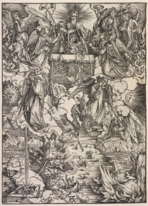Revelação de São João: Sete Anjos com Trombetas, 1511. de Albrecht Dürer