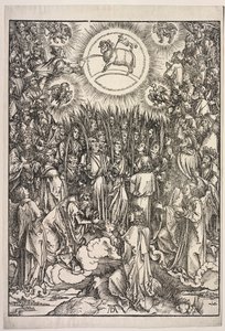 Revelação de São João: A Adoração do Cordeiro, 1511. de Albrecht Dürer