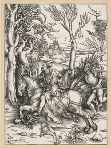 Cavaleiro a cavalo e lansquenete de Albrecht Dürer