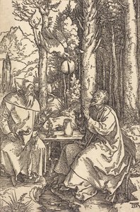 Santo Antônio e São Paulo no Deserto, c. 1504. de Albrecht Dürer