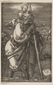 São Cristóvão, de frente para a esquerda, 1521. de Albrecht Dürer