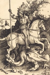 São Jorge matando o dragão, 15011504. de Albrecht Dürer