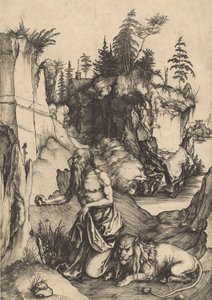 São Jerônimo penitente no deserto, c. 1496. de Albrecht Dürer