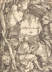 São Jerônimo em uma caverna, 1512. de Albrecht Dürer