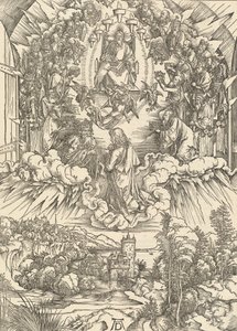 São João diante de Deus e dos Anciãos, 1498. de Albrecht Dürer