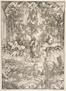São João diante de Deus e dos Anciãos, de The Apocalypse, ca. 1496 de Albrecht Dürer