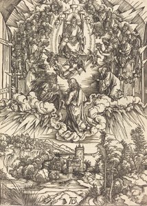 São João diante de Deus e dos Anciãos, provavelmente c. 14961498. de Albrecht Dürer