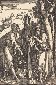 São João Batista e São Onufrio, c. 1504. de Albrecht Dürer
