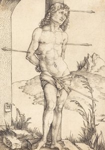 São Sebastião Ligado à Coluna, provavelmente 14981499. de Albrecht Dürer