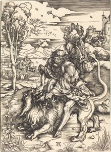 Sansão lutando com o leão de Albrecht Dürer