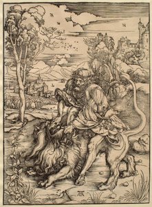 Sansão lutando com o leão de Albrecht Dürer