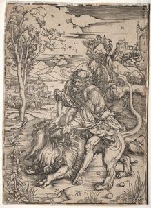 Sansão matando o leão de Albrecht Dürer