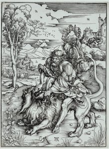 Sansão a matar o Leão de Albrecht Dürer