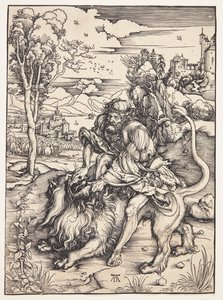 Sansão a despedaçar o leão de Albrecht Dürer