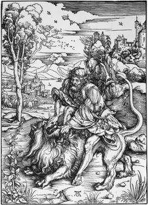 Sansão mata o leão de Albrecht Dürer