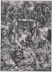 Sete anjos com trombetas, figura VI, prancha 8 da série «O Apocalipse» de Albrecht Dürer