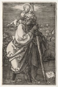 São Cristóvão, de frente para a esquerda, 1521. de Albrecht Dürer