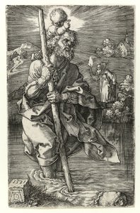 St Christopher de frente para a direita, 1521 de Albrecht Dürer