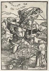 São Cristóvão com os pássaros, c. 1501-1504. de Albrecht Dürer