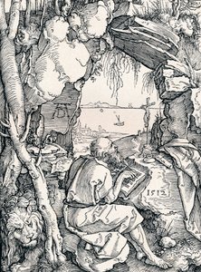 São Jerônimo em uma caverna, 1512 1906 de Albrecht Dürer