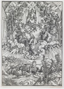 São João perante Deus e os Anciãos, da série "O Apocalipse". de Albrecht Dürer