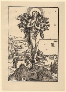 Ficha de estudo com cinco figuras de Albrecht Dürer