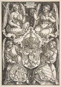 As armas do Império e de Nuremberg, 1521. de Albrecht Dürer