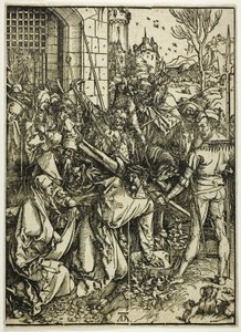 O Carregamento da Cruz, de A Grande Paixão de Albrecht Dürer