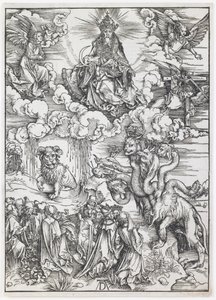 A Besta com Dois Chifres Como um Cordeiro, da série "O Apocalipse". de Albrecht Dürer