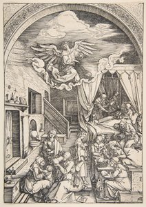 O Nascimento da Virgem, de A Vida da Virgem, ca. 1503. de Albrecht Dürer