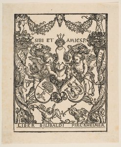 O Bookplate de Willibald Pirckheimer.n.d. de Albrecht Dürer