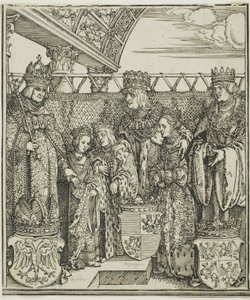 O Congresso e o noivado duplo em Viena, do Arco do Triunfo de Maximiliano I de Albrecht Dürer