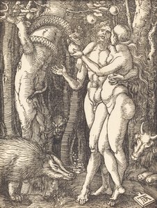 A Queda do Homem, provavelmente c. 15091510. de Albrecht Dürer