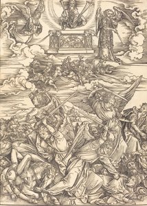 Os Quatro Anjos Vingadores, provavelmente c. 14961498. de Albrecht Dürer