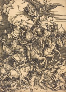 Os Quatro Cavaleiros, provavelmente c. 14961498. de Albrecht Dürer