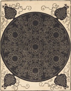 O Quarto Nó (combinando sete grupos circulares de nós com centros pretos) de Albrecht Dürer