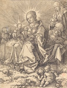 A Sagrada Família em um banco gramado, 1526. de Albrecht Dürer