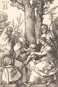 A Sagrada Família com Joachim e Anne debaixo de uma árvore, 1511. de Albrecht Dürer