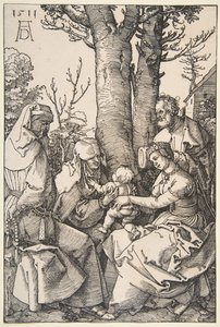 A Sagrada Família com São Joaquim e Santa Ana, 1511. de Albrecht Dürer