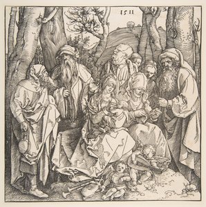 A Sagrada Família com Santos e Dois Anjos Musicais, 1511. de Albrecht Dürer