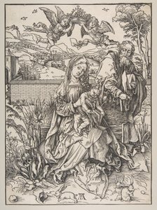 A Sagrada Família com Três Lebres, ca. 1497-98. de Albrecht Dürer