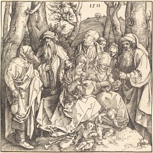 The Holy Family with Two Music-Making Angels de Albrecht Dürer